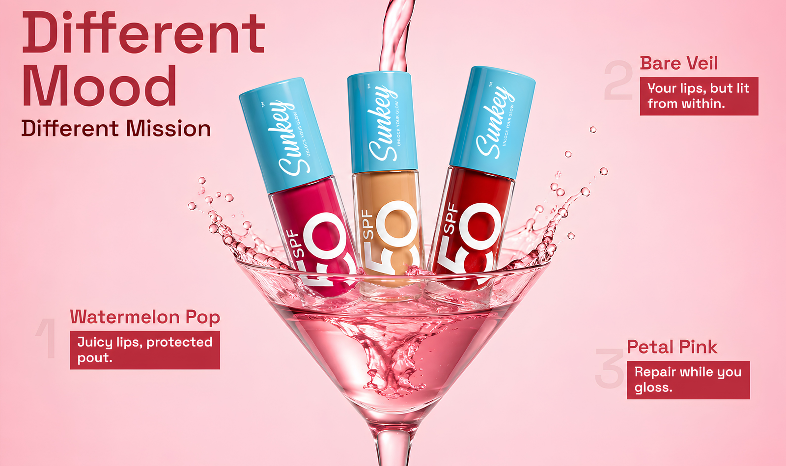 BARE VEIL Hydrating Lip Oil SPF 50 | Invitro Tested