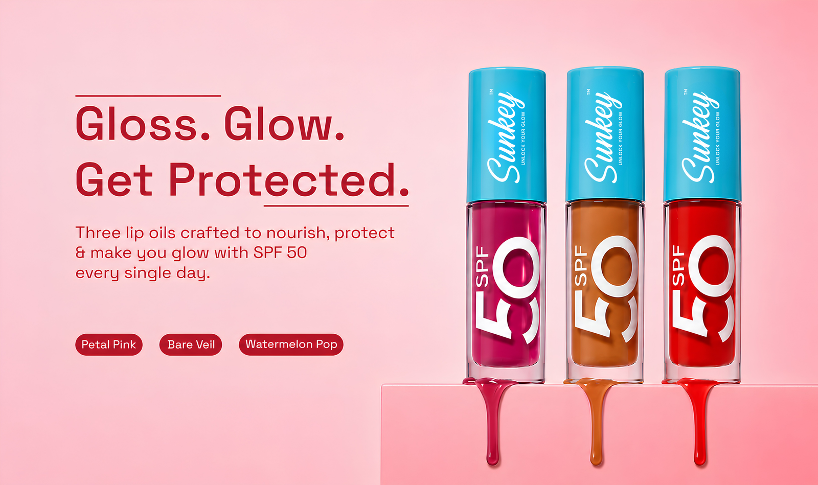 BARE VEIL Hydrating Lip Oil SPF 50 | Invitro Tested