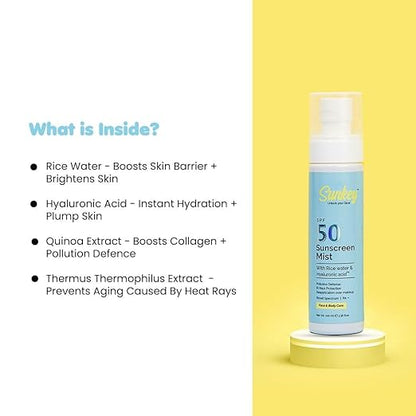 Sunscreen Mist – SPF 50 With Rice Water & Quinoa Extract