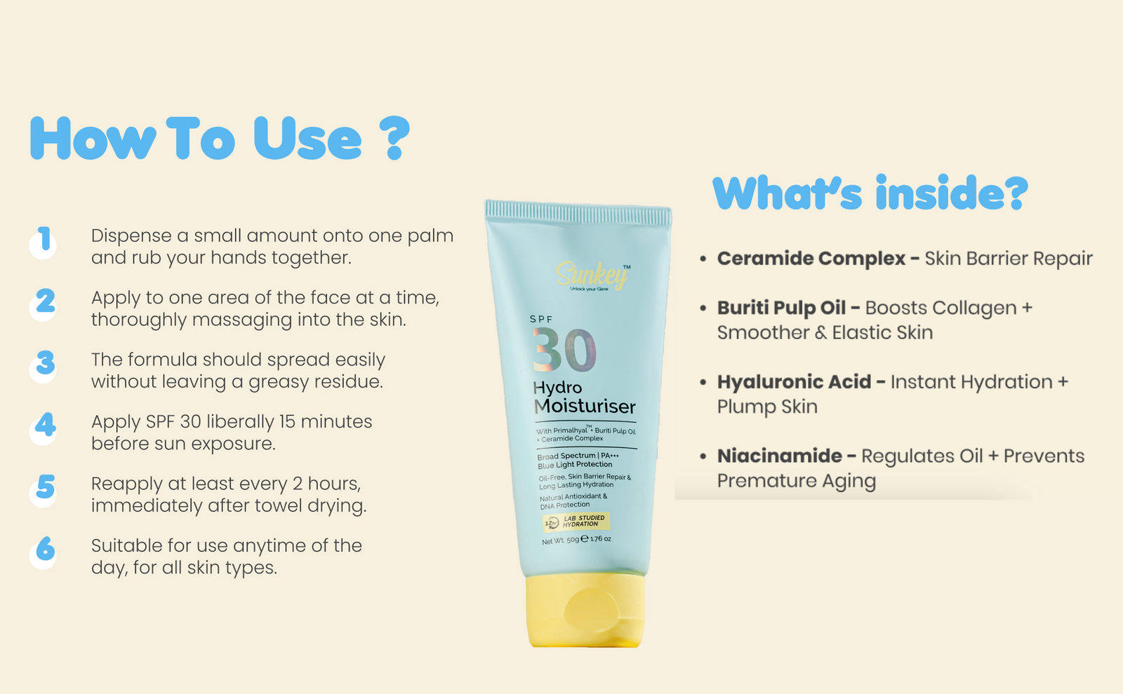 Sunkey Hydro Moisturiser SPF 30 banner 4