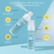 Sunscreen Mist – SPF 50 With Rice Water & Hyaluronic Acid