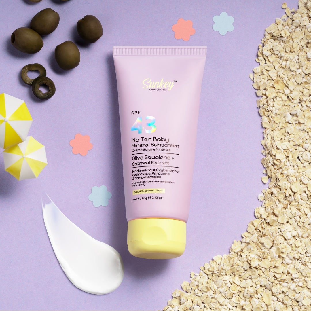 No Tan Baby Mineral Sunscreen -  SPF 43 With Olive Squalane & Oatmeal Extract