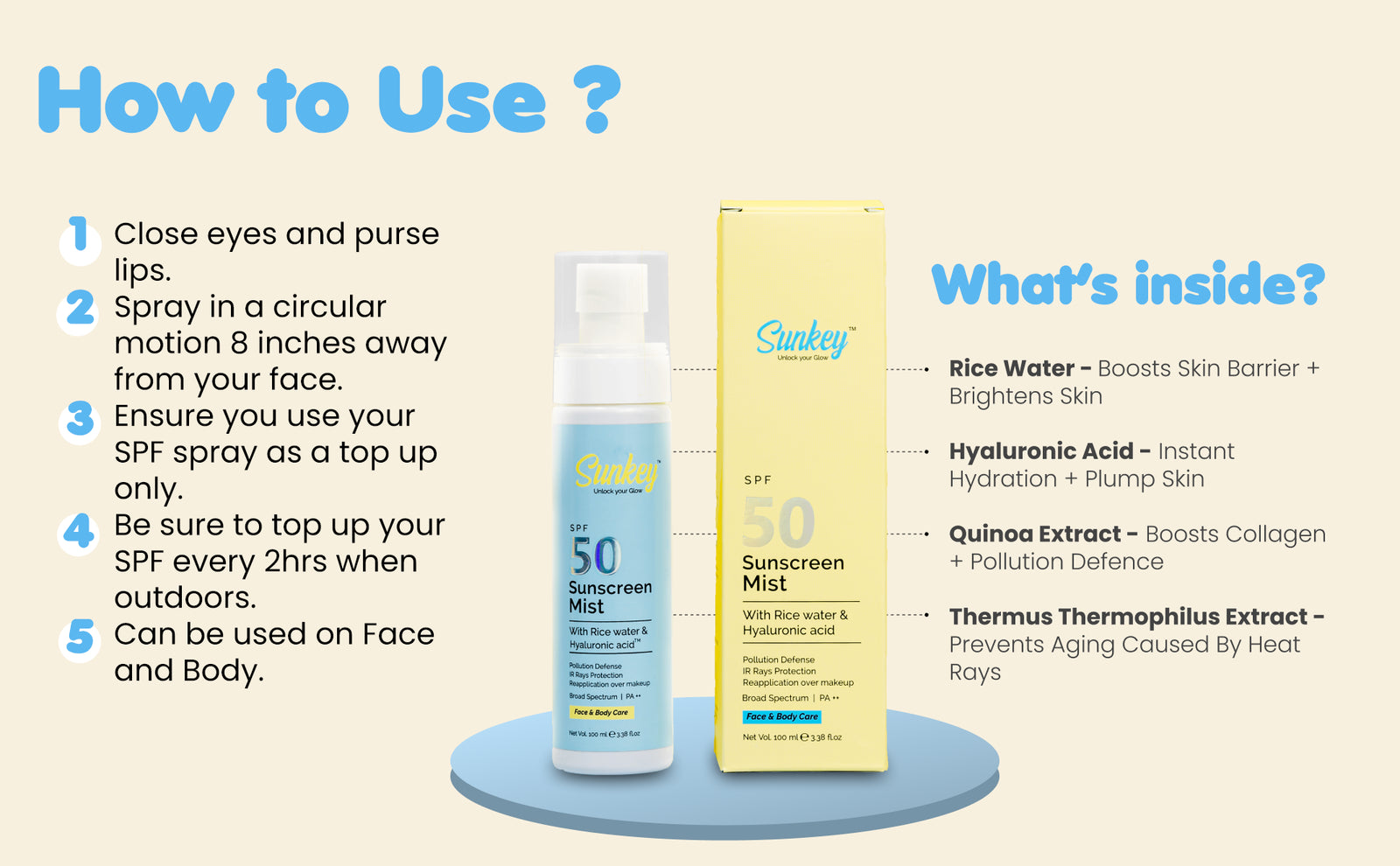 Sunkey Sunscreen Mist SPF 50 banner 4