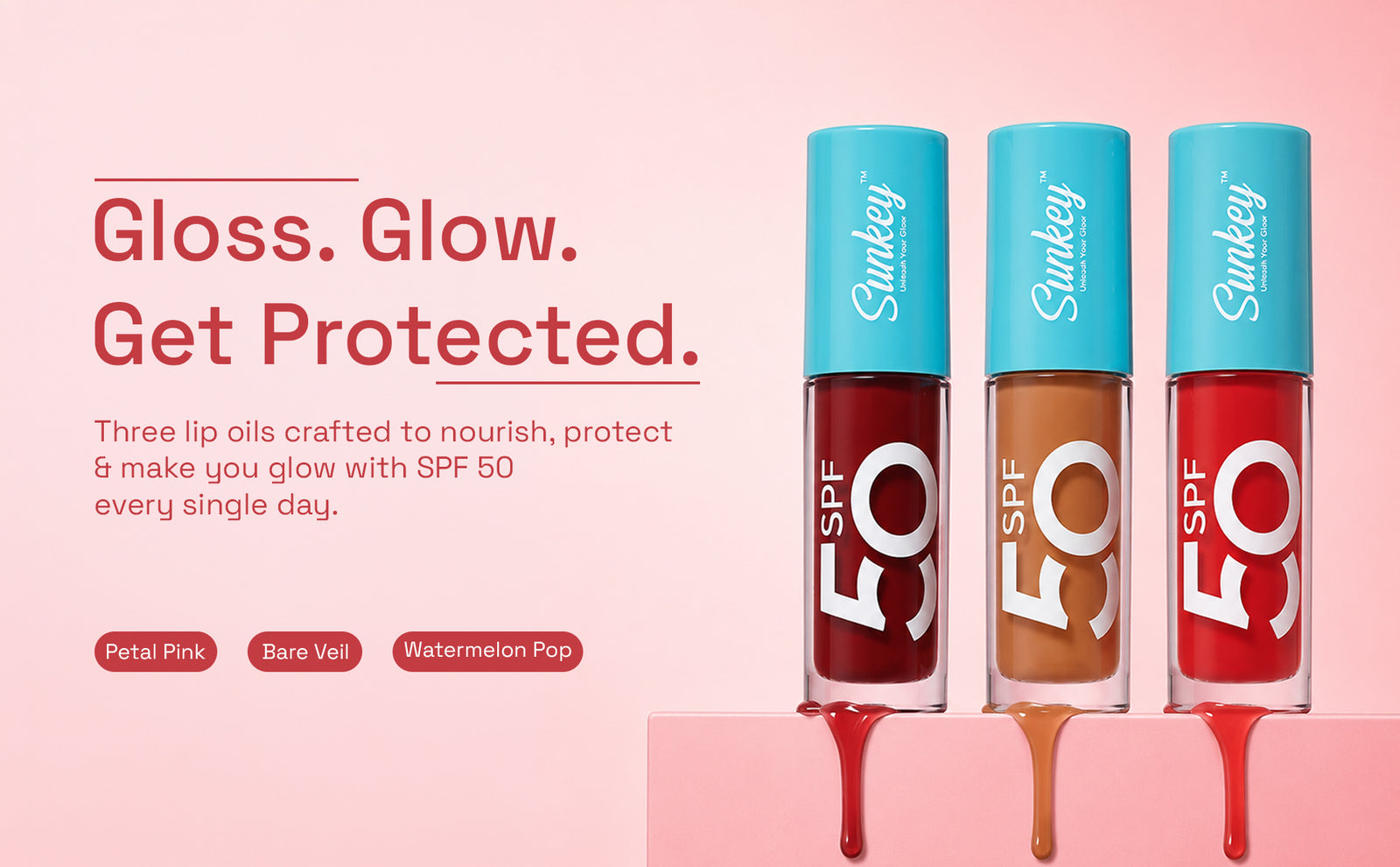 Sunkey lip oil — Gloss Glow Get Protected
