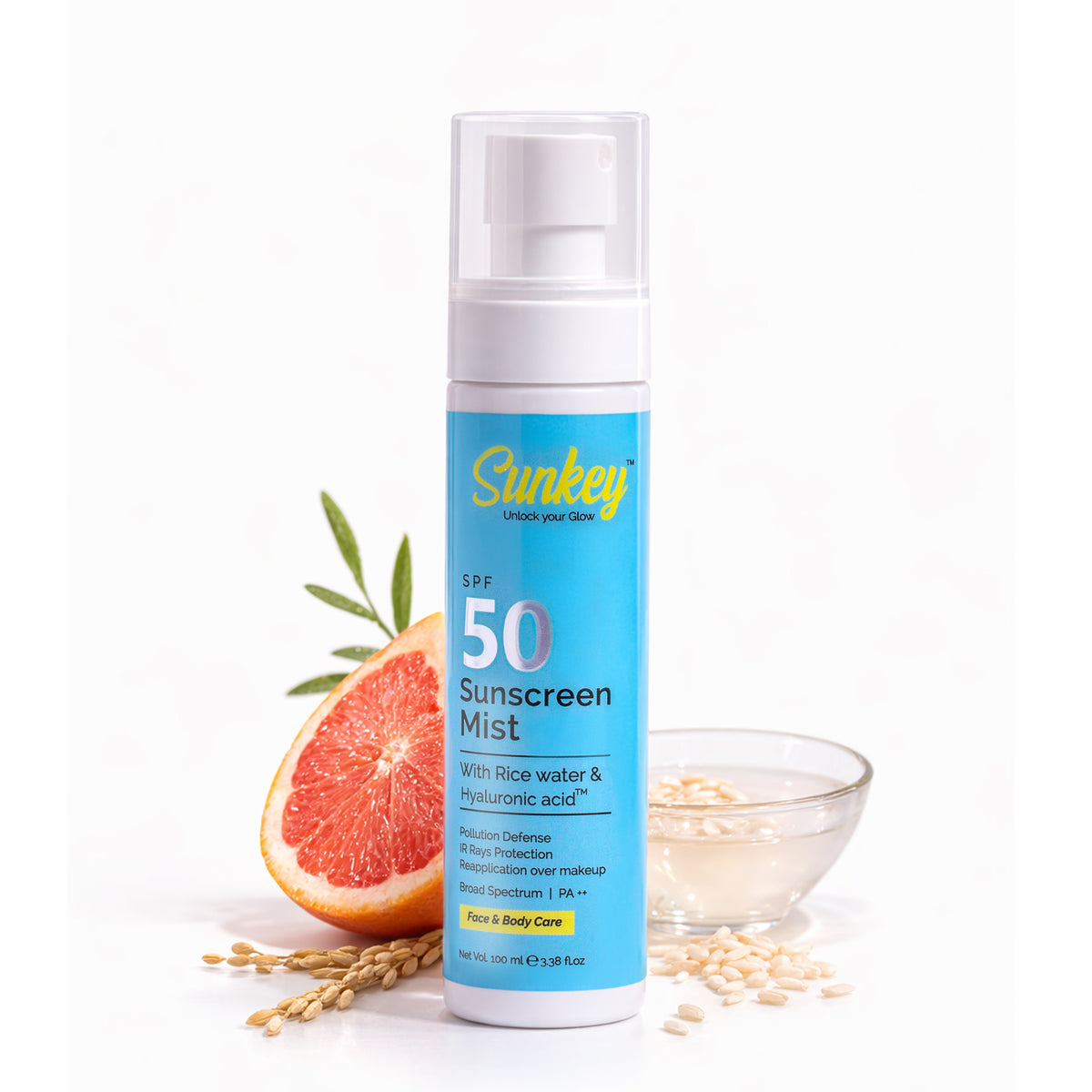 Sunscreen Mist – SPF 50 With Rice Water & Hyaluronic Acid